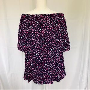 Michael Kors Off The Shoulder Floral Blouse